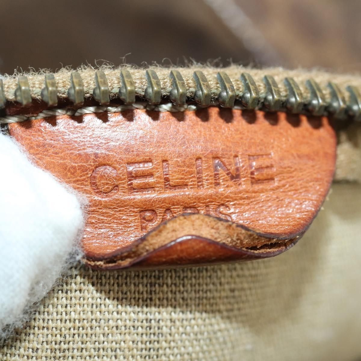 Celine Vintage Macadam Boston Bag Canvas And Leather Brown Canvas Travel Bag Bag (Pre-Owned)