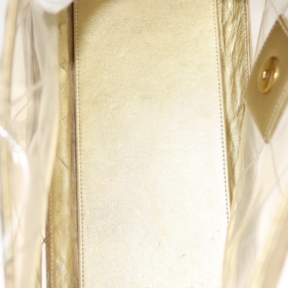 Chanel Classic Single Flap Bag Quilted Applique Vinyl Clear Vinyl Bag (Pre-Owned)