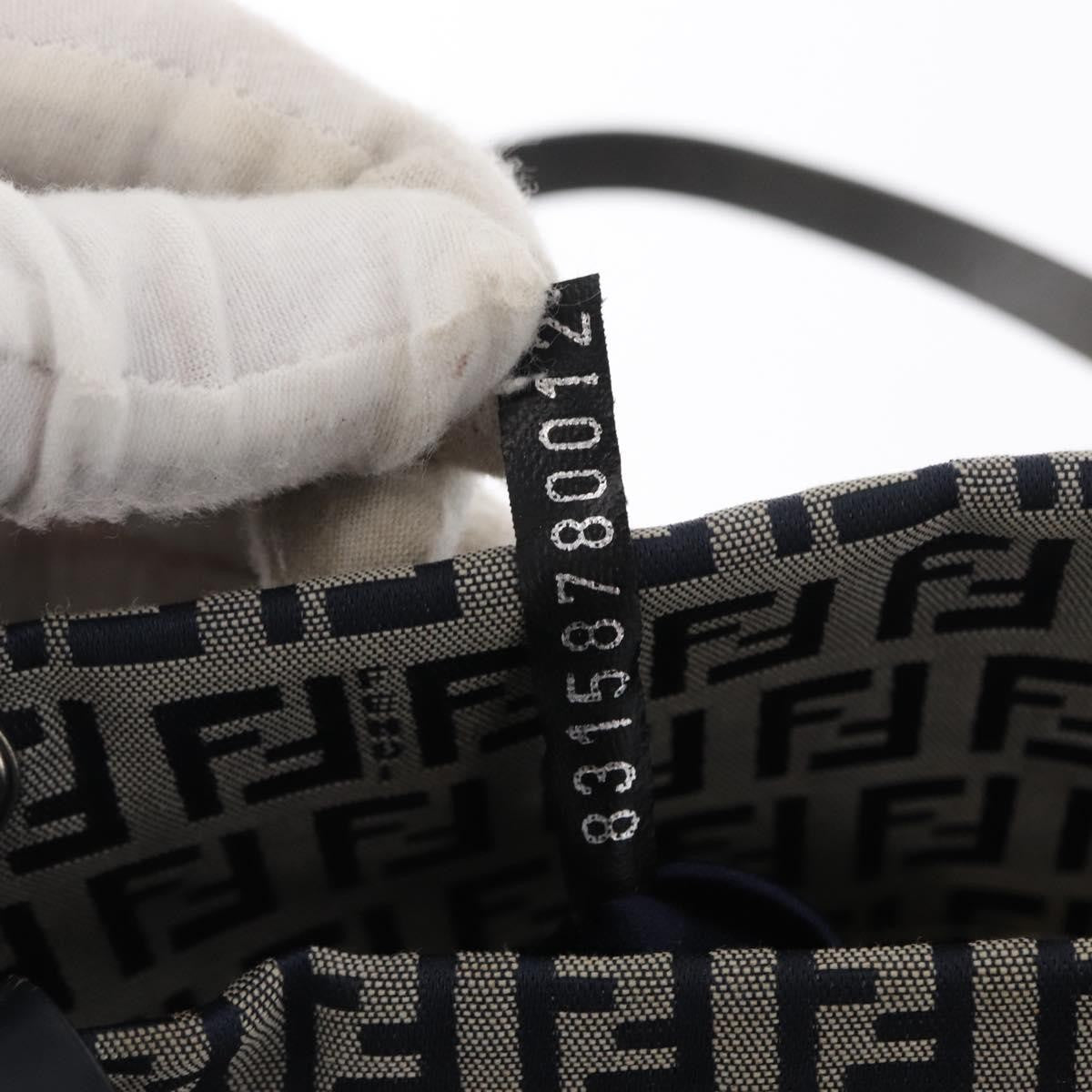 Fendi Shopping Tote Zucchino Canvas Navy Canvas Tote Bag Bag (Pre-Owned)