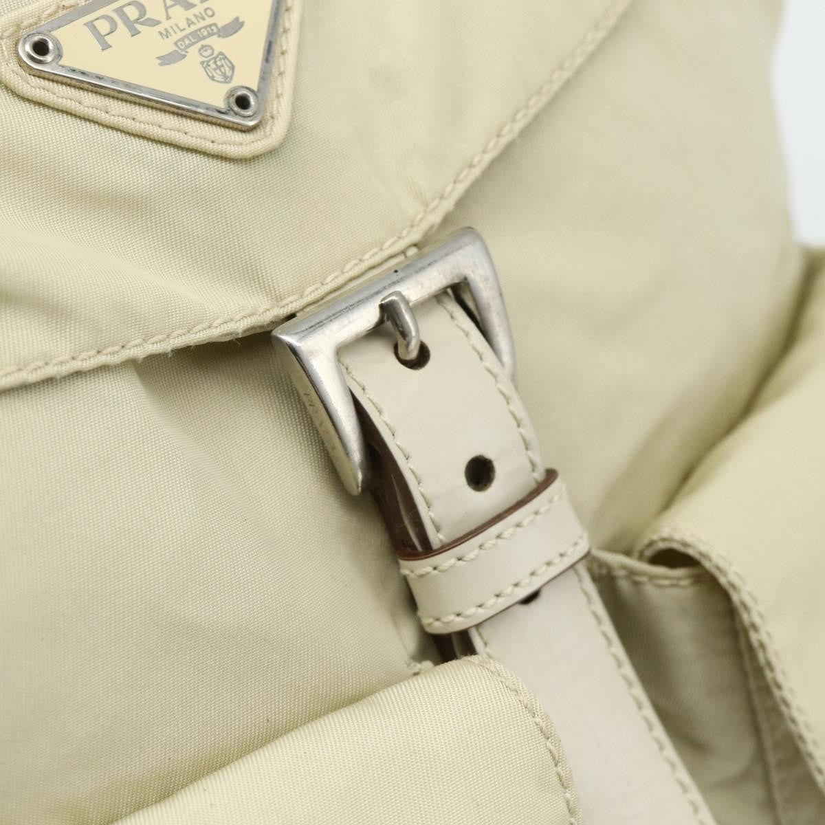 Prada Sac À Dos Re-Nylon Nylon Beige Nylon Backpack Bag (Pre-Owned)