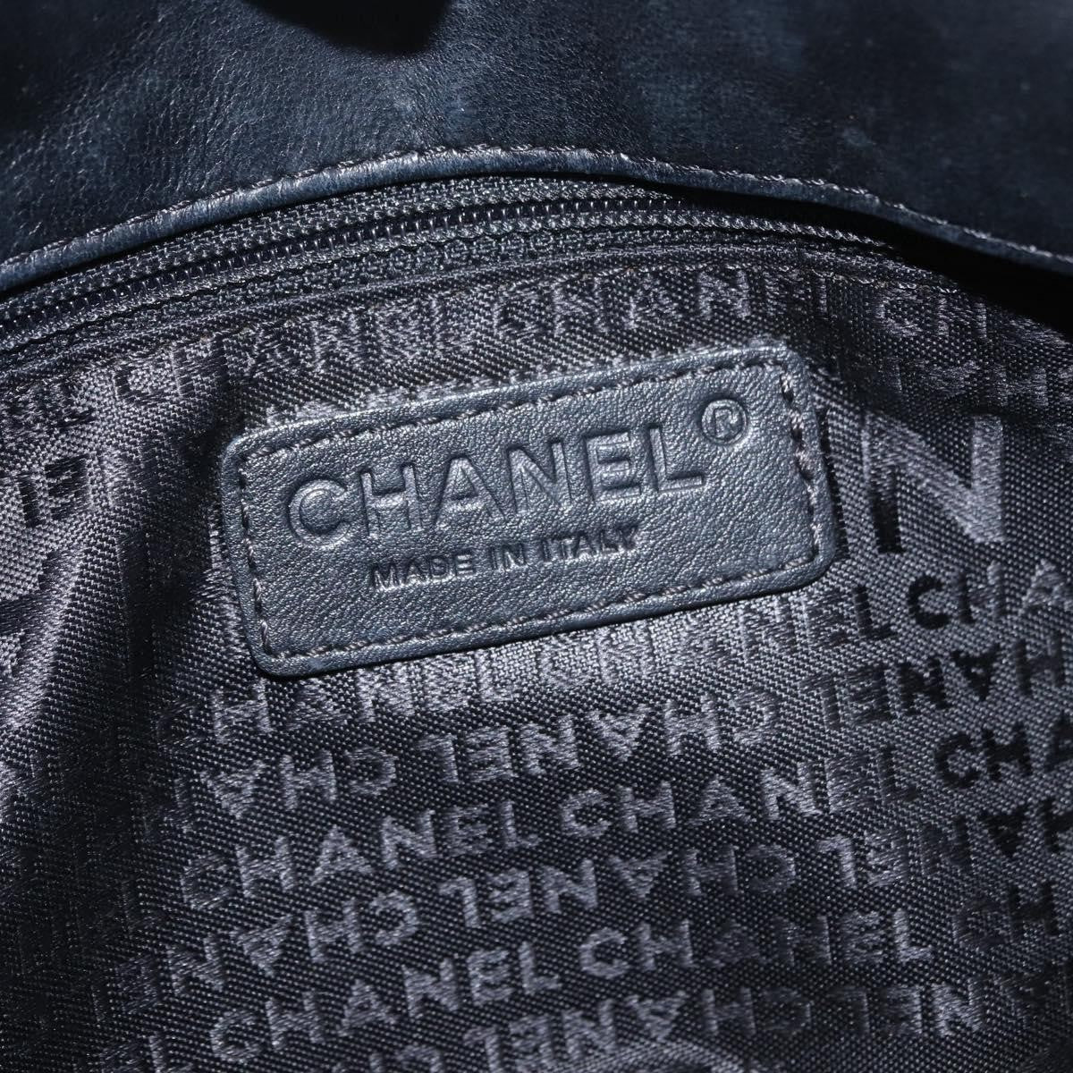 Chanel Vintage Shoulder Bag Leather Black Leather Shoulder Bag Bag (Pre-Owned)