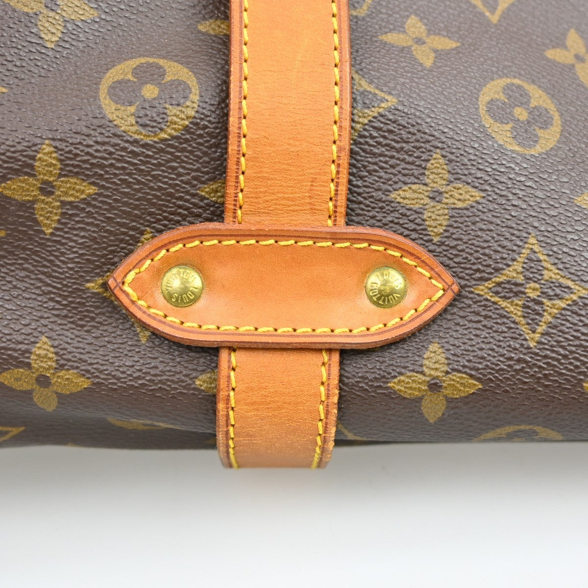 Louis Vuitton Saumur Handbag Monogram Canvas Brown Canvas Shoulder Bag Bag (Pre-Owned)