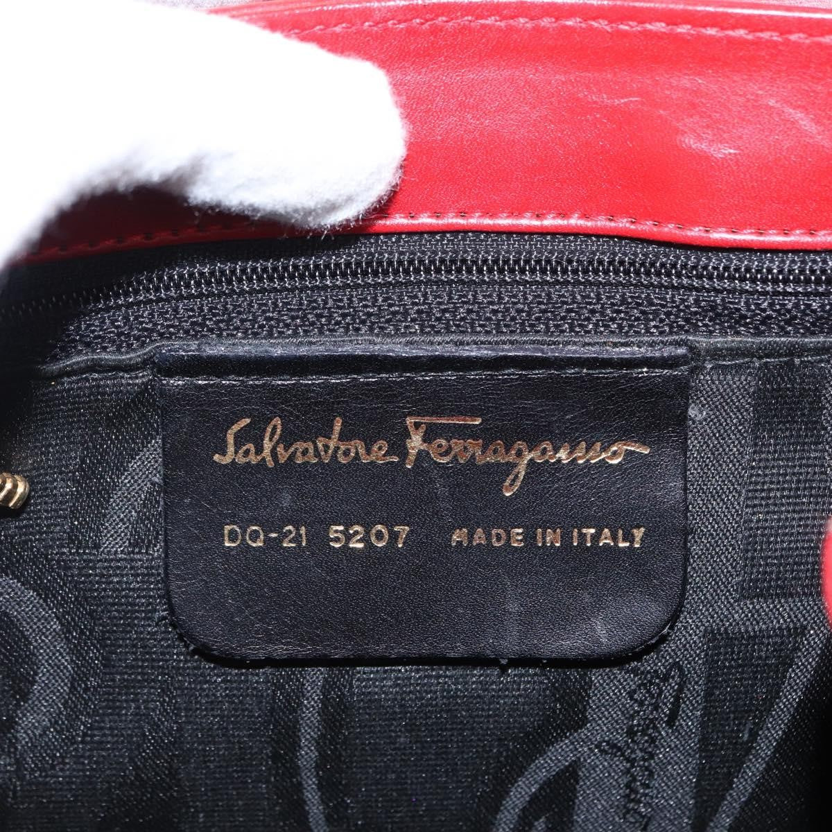 Salvatore Ferragamo Vintage Backpack Leather Red Leather Backpack Bag (Pre-Owned)