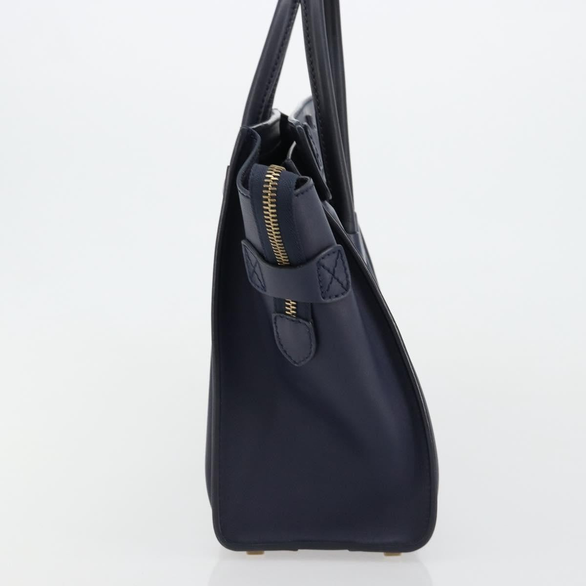 Celine Tricolor Luggage Bag Leather Navy Leather Handbag (Pre-Owned)