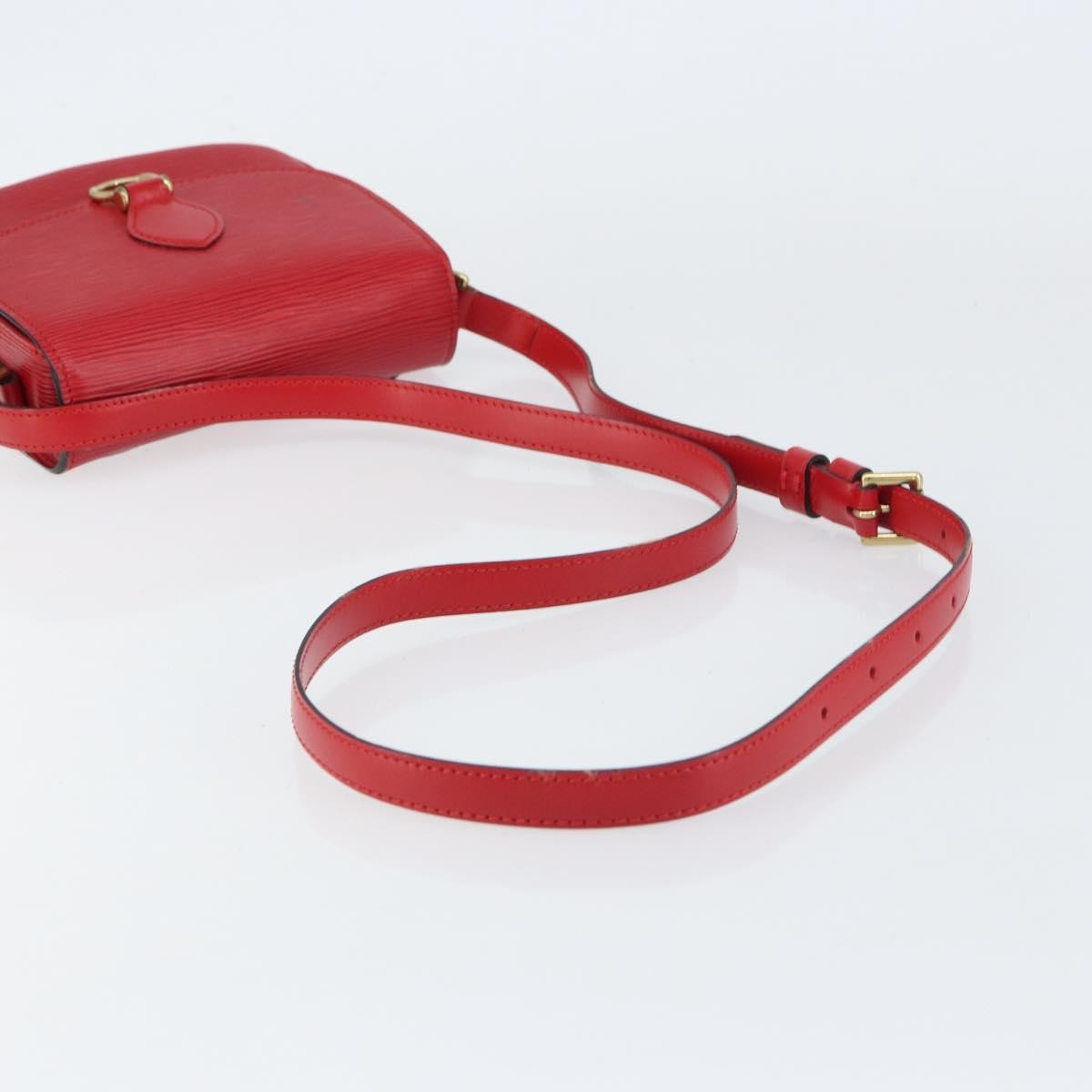Louis Vuitton Saint Cloud Handbag Epi Leather Red Leather Shoulder Bag Bag (Pre-Owned)