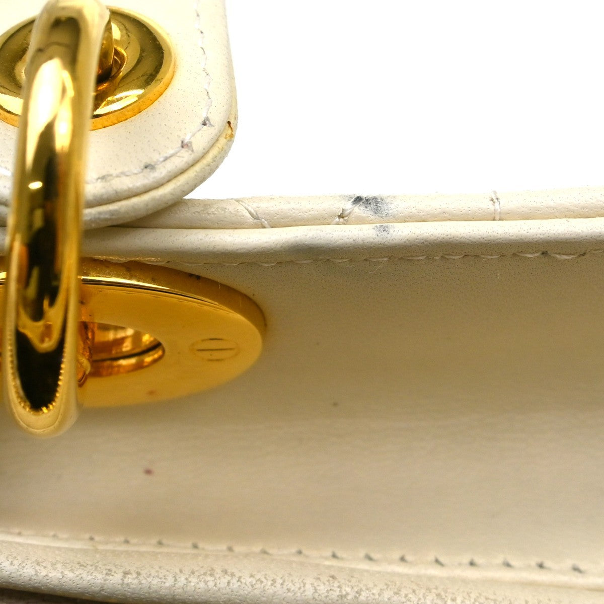Christian Dior Lady Dior Bag Leather Neutral Leather Handbag (Pre-Owned)