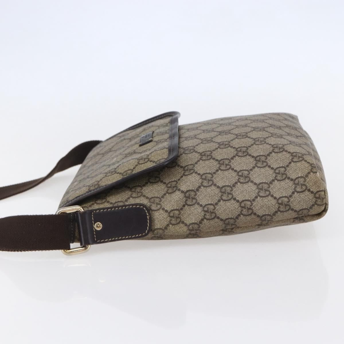 Gucci Flap Messenger Gg Coated Canvas Beige Canvas Shoulder Bag Bag (Pre-Owned)