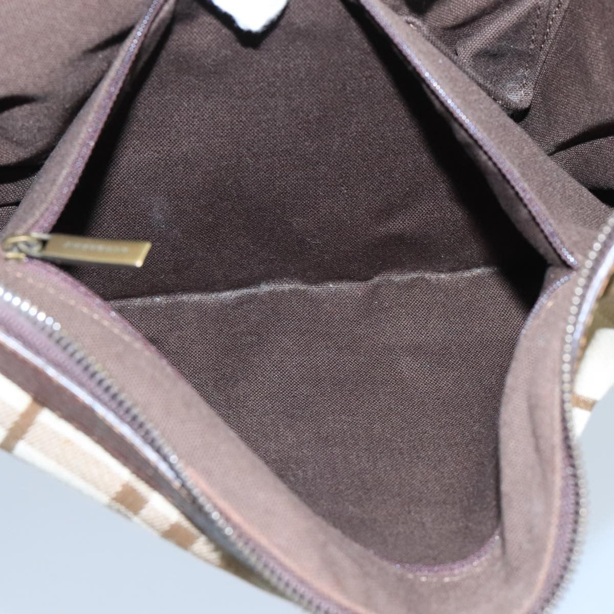 Burberry Nova Check Shoulder Bag Canvas And Leather Beige Canvas Shoulder Bag Bag (Pre-Owned)