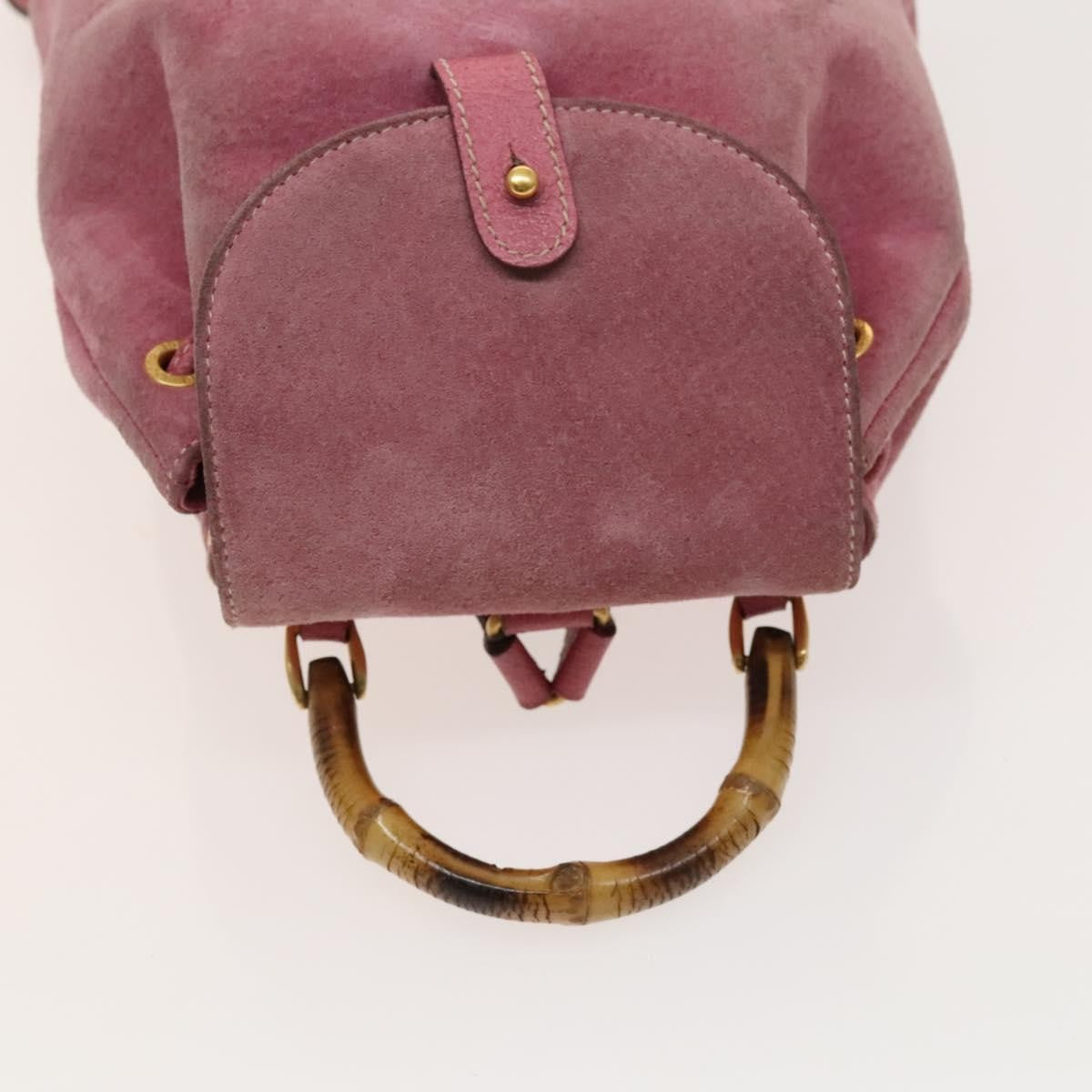 Gucci Gucci Bamboo Backpack Daim Pink Suede Backpack Bag (Pre-Owned)