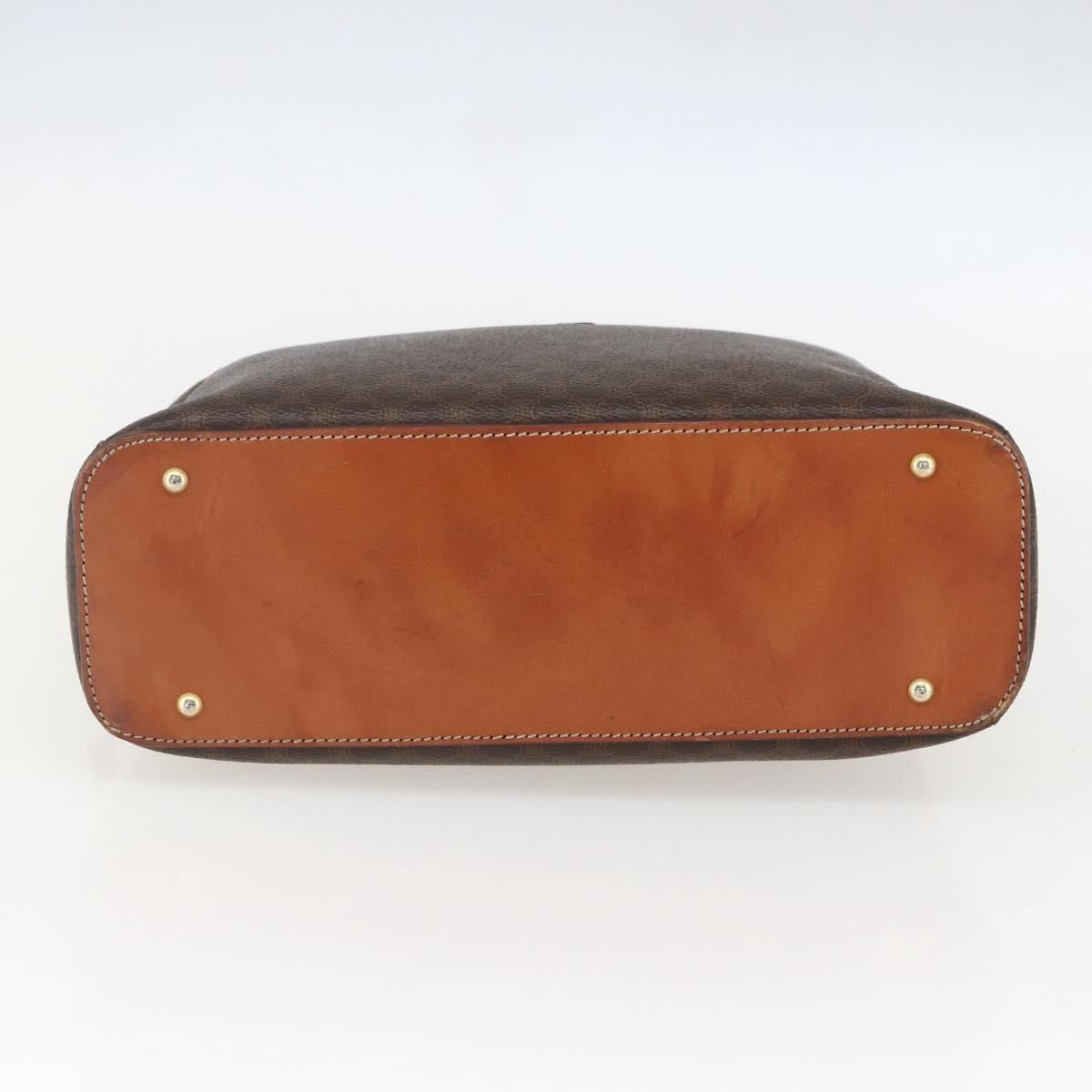 Celine Vintage Macadam Handbag Canvas And Leather Brown Canvas Handbag (Pre-Owned)