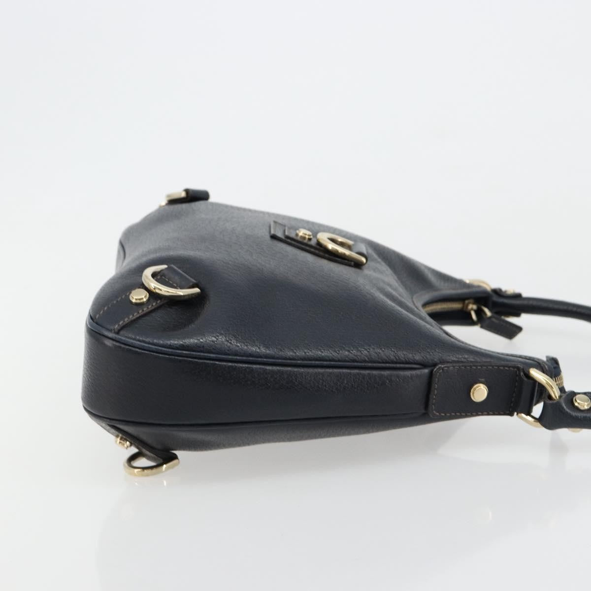 Gucci Abbey D-Ring Hobo Leather Navy Leather Handbag (Pre-Owned)