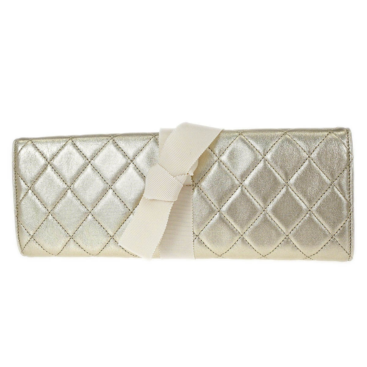 Chanel Reissue 2.55 Clutch Leather Gold Leather Clutche & Pouche Bag (Pre-Owned)