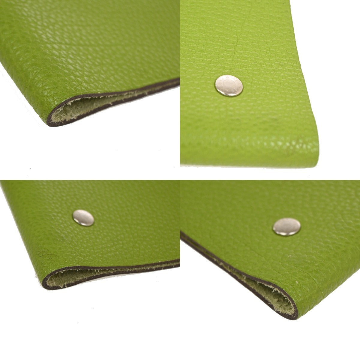 Hermes Ulysse Agenda Cover Leather Green Leather Wallets Accessory (Pre-Owned)
