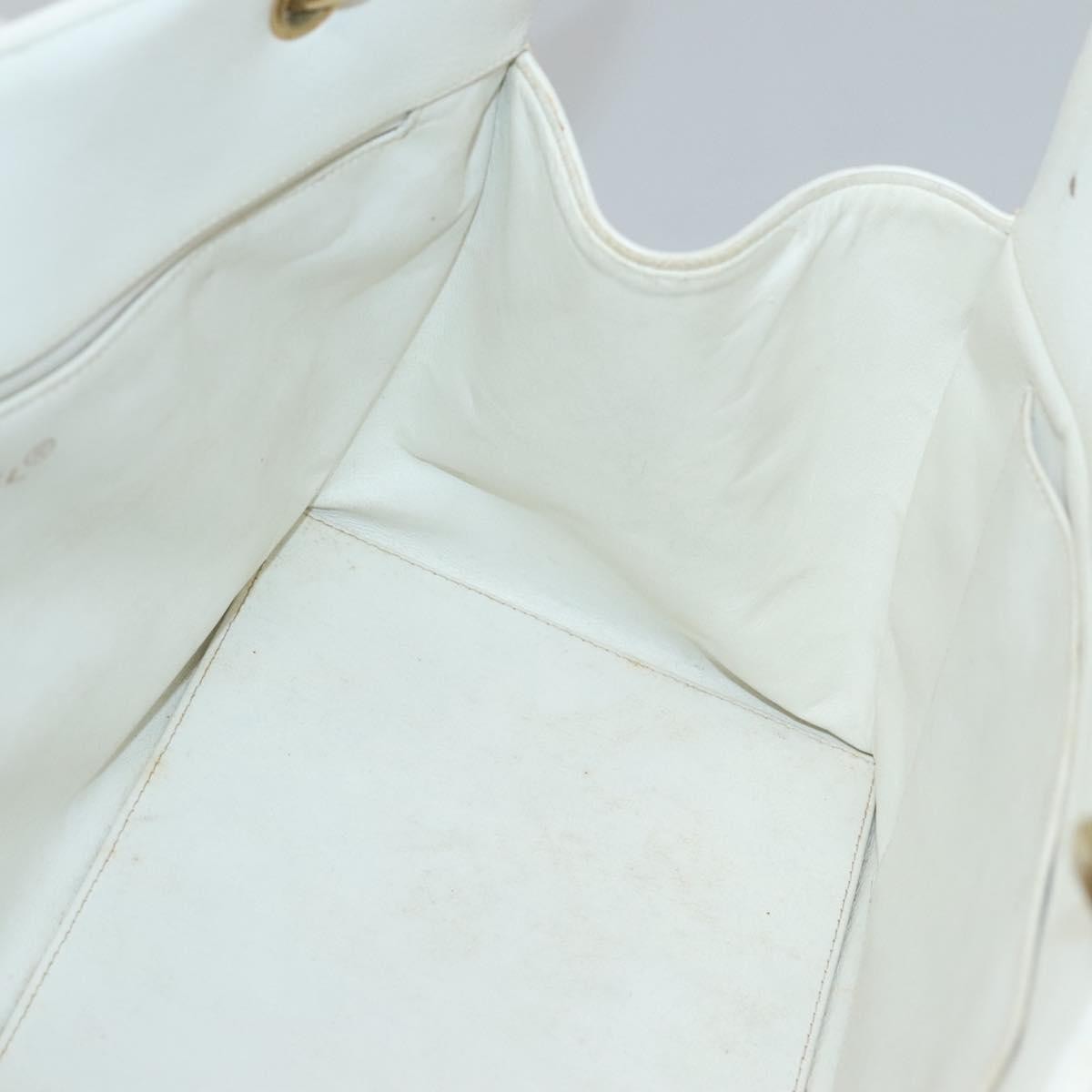 Chanel Vintage Grand Shopping Tote Quilted Caviar White Leather Bag (Pre-Owned)