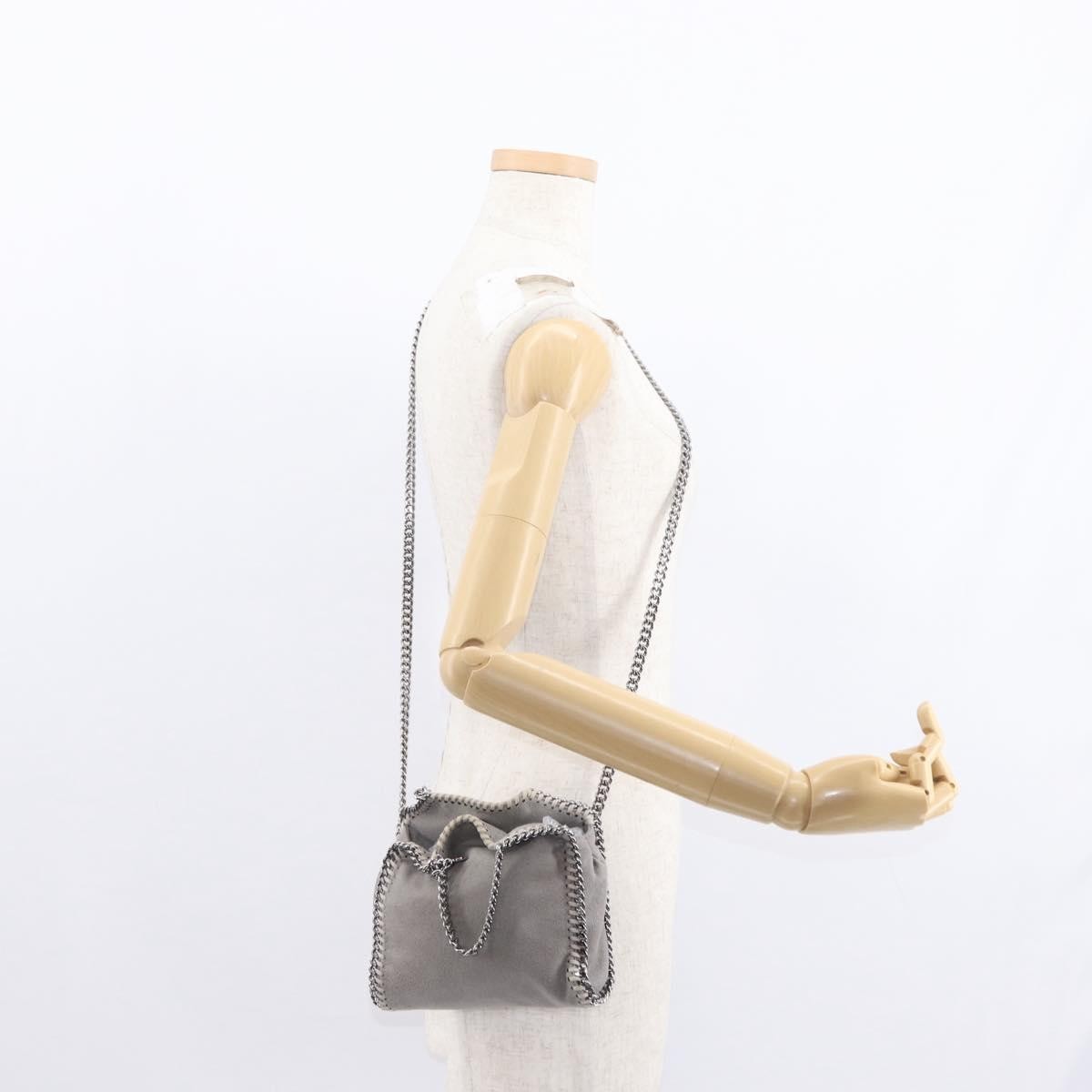 Stella Mccartney Falabella Fold Over Crossbody Bag Shaggy Deer Gray Polyester Shoulder Bag Bag (Pre-Owned)