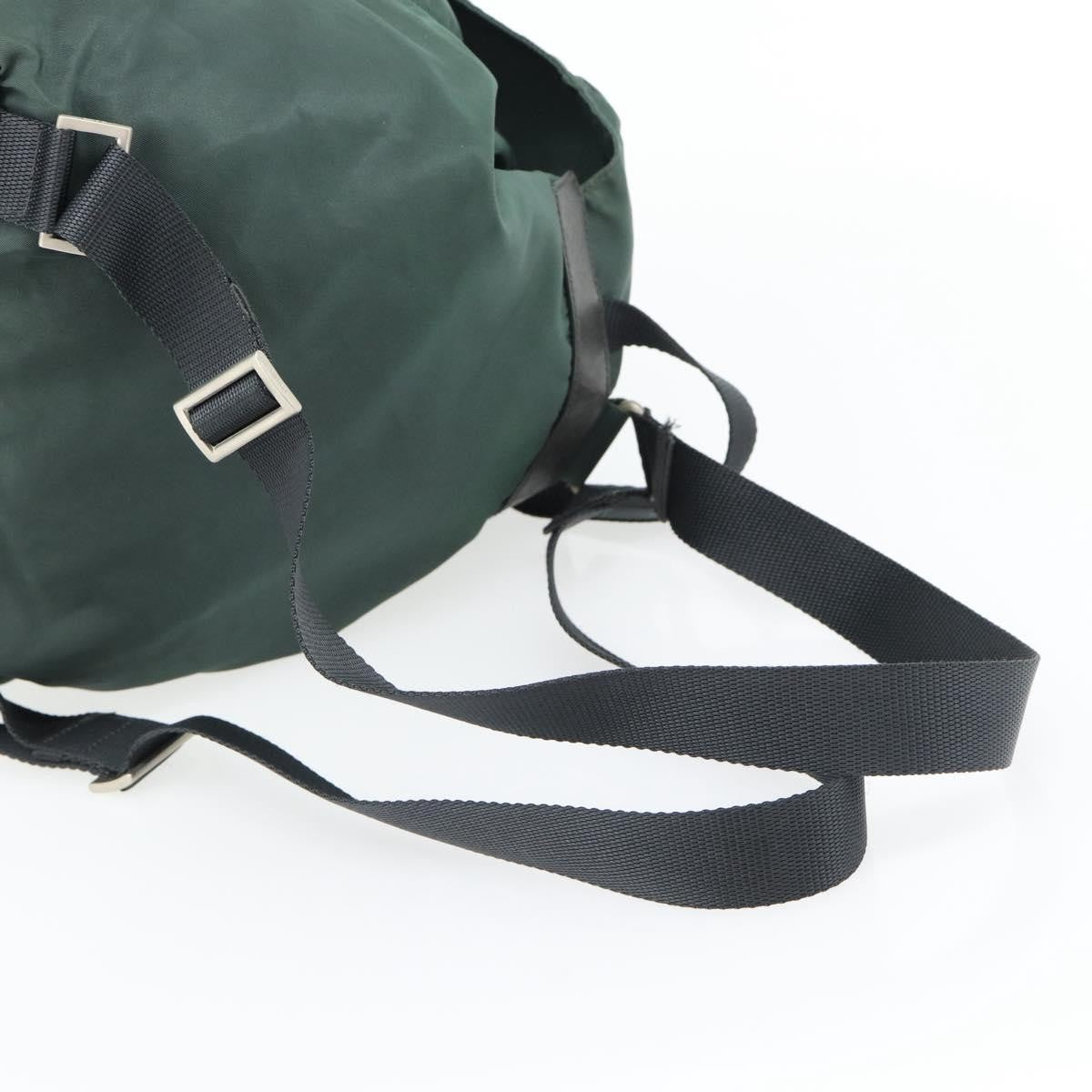 Prada Double Front Pocket Backpack Tessuto Green Nylon Backpack Bag (Pre-Owned)