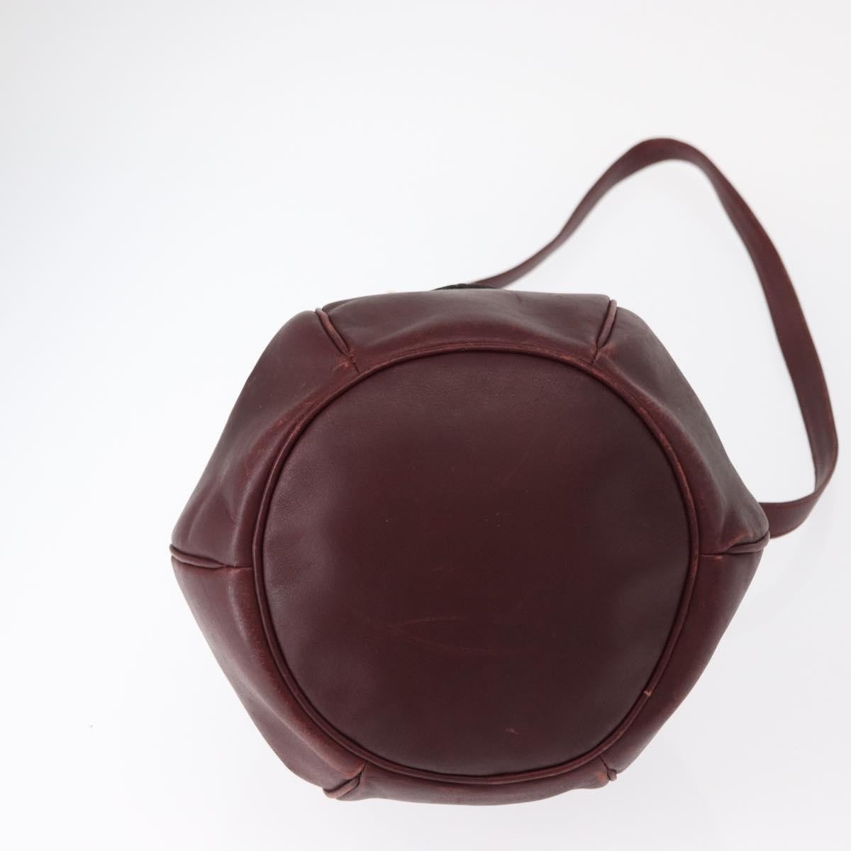 Cartier Must De Cartier Bag Leather Burgundy Leather Shoulder Bag Bag (Pre-Owned)