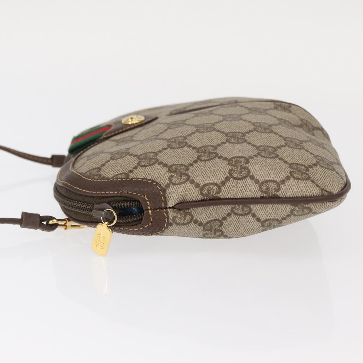 Gucci Vintage Web Crossbody Bag Gg Coated Canvas Beige Canvas Shoulder Bag Bag (Pre-Owned)