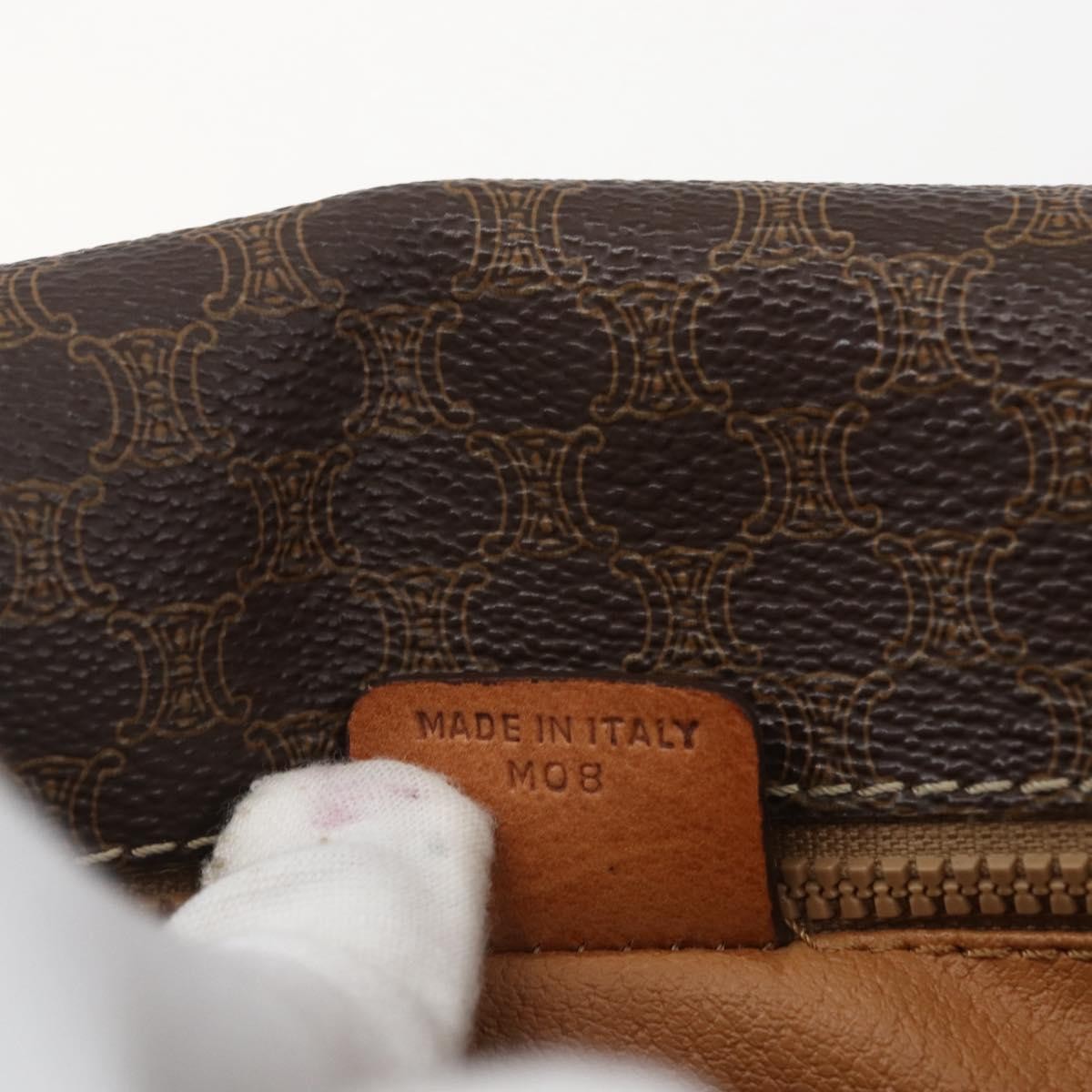 Celine Vintage Macadam Shoulder Bag Canvas Brown Canvas Shoulder Bag Bag (Pre-Owned)