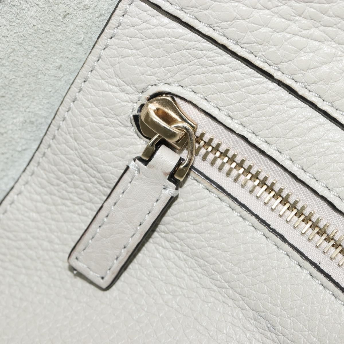 Valentino Garavani Rockstud Tote Textured Leather Gray Leather Tote Bag Bag (Pre-Owned)