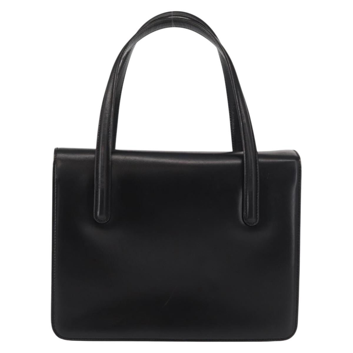 Gucci Vintage Handbag Leather Black Leather Handbag (Pre-Owned)