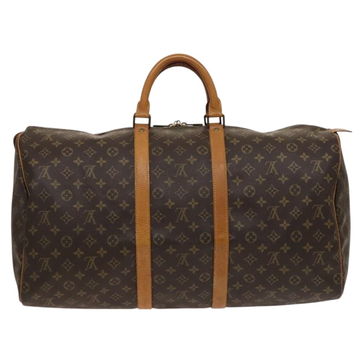 Louis Vuitton Keepall Bag Monogram Canvas Brown Canvas Travel Bag Bag (Pre-Owned)