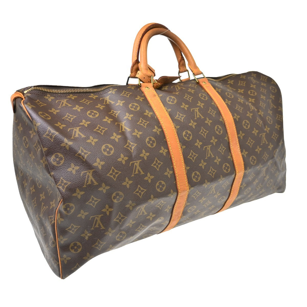 Louis Vuitton Keepall Bag Monogram Canvas Brown Canvas Travel Bag Bag (Pre-Owned)