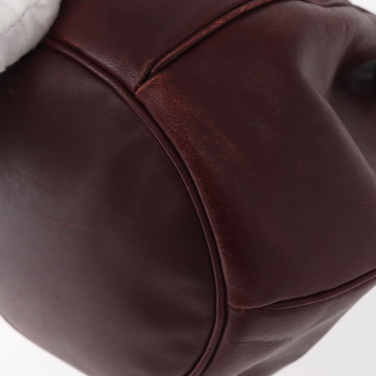 Cartier Must De Cartier Bag Leather Burgundy Leather Shoulder Bag Bag (Pre-Owned)