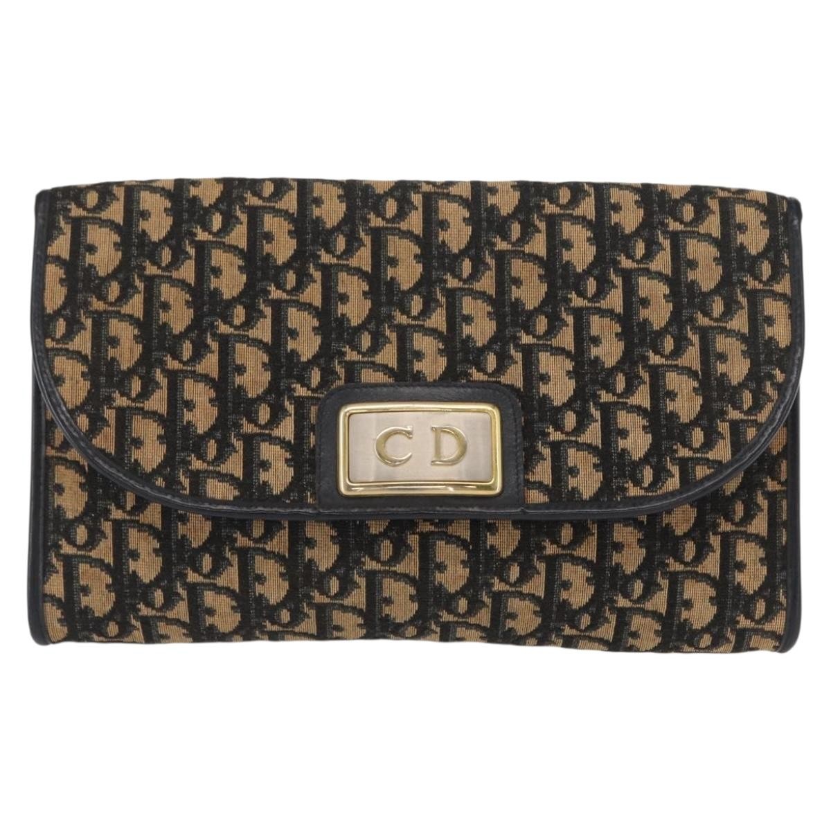 Christian Dior Vintage Cd Chain Flap Shoulder Bag Diorissimo Canvas Navy Canvas Shoulder Bag Bag (Pre-Owned)