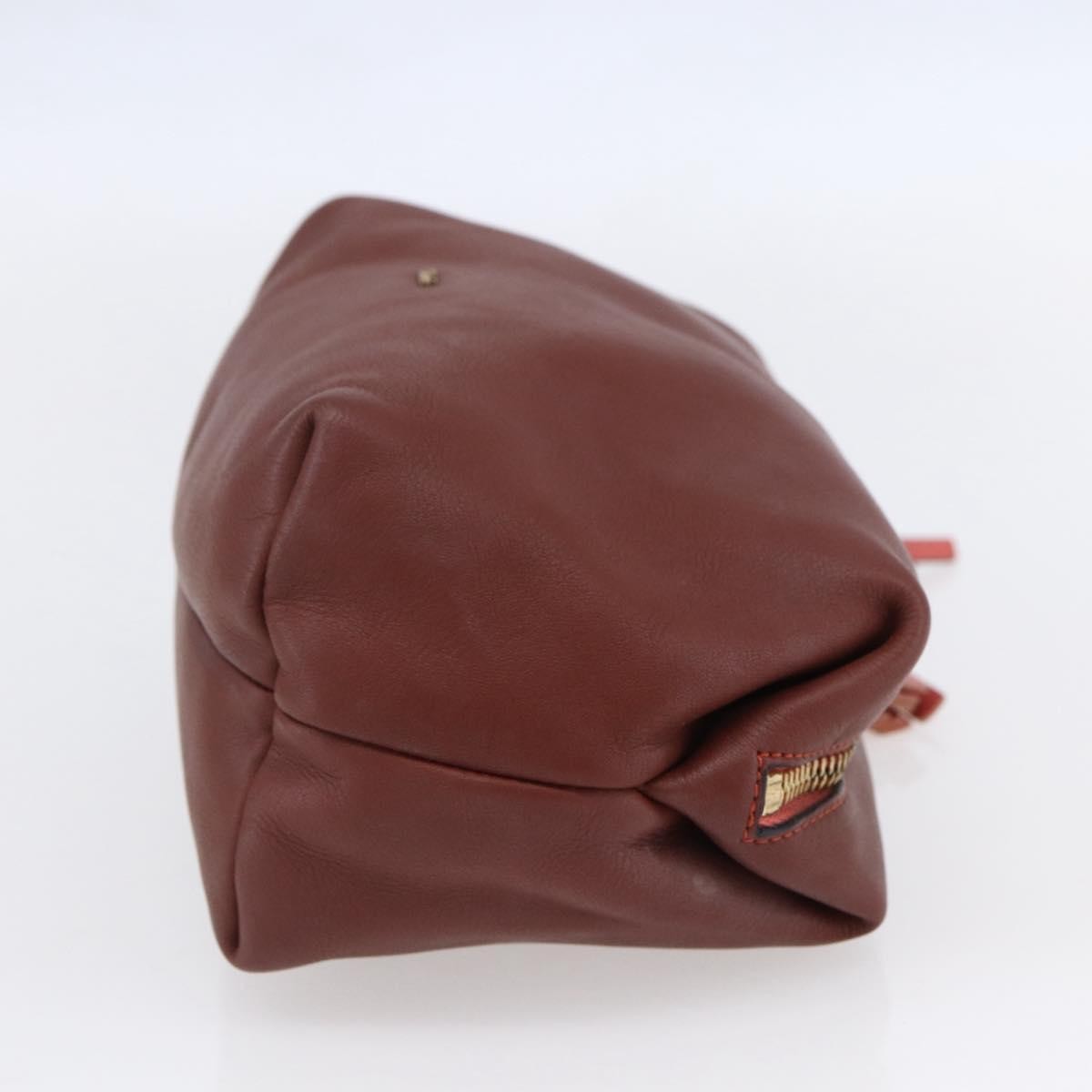 Chloe Zip Clutch Leather Brown Leather Clutche & Pouche Bag (Pre-Owned)