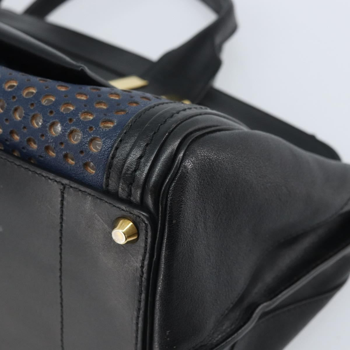Chloe Alice Satchel Leather Black Leather Handbag (Pre-Owned)