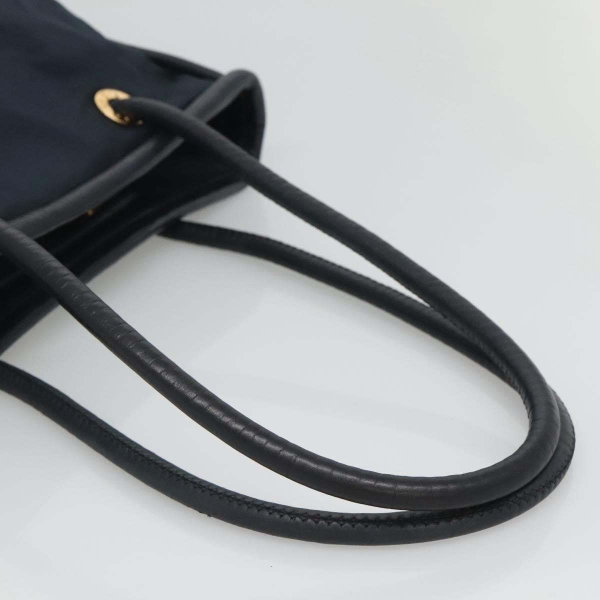 Celine Circle Logo Handbag Nylon Navy Nylon Tote Bag Bag (Pre-Owned)