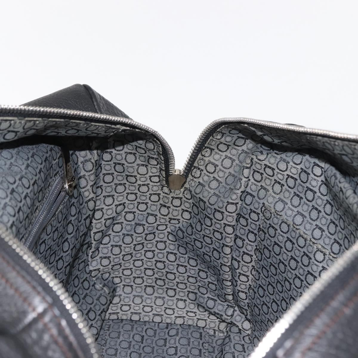 Salvatore Ferragamo Gancini Buckle Shoulder Bag Leather Black Leather Shoulder Bag Bag (Pre-Owned)