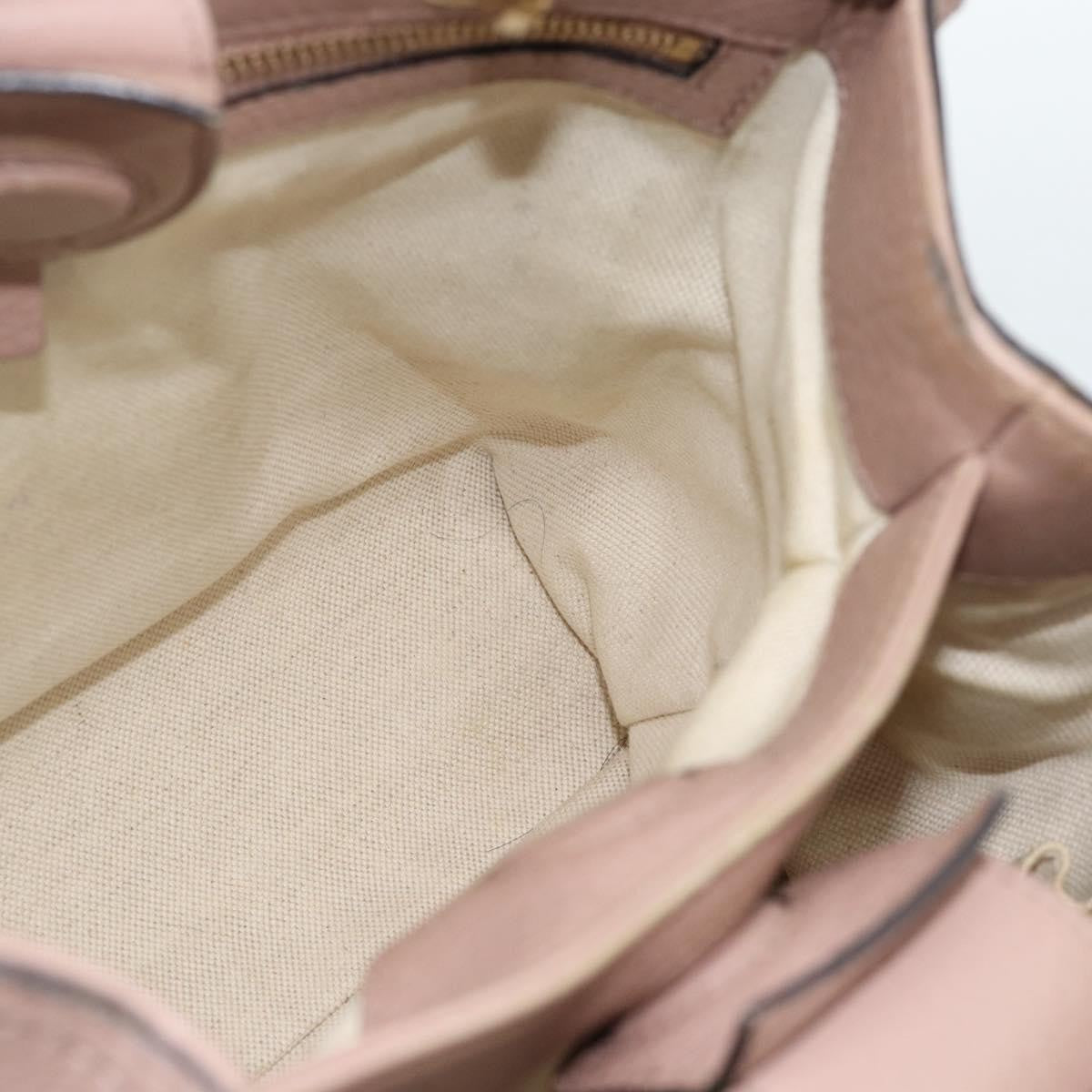Gucci Bamboo Shopper Tote Leather Pink Leather Tote Bag Bag (Pre-Owned)
