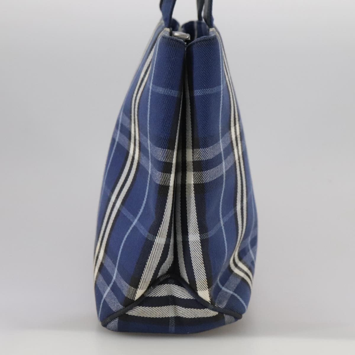 Burberry Nova Check Tote Canvas Check Pattern Blue Canvas Tote Bag Bag (Pre-Owned)