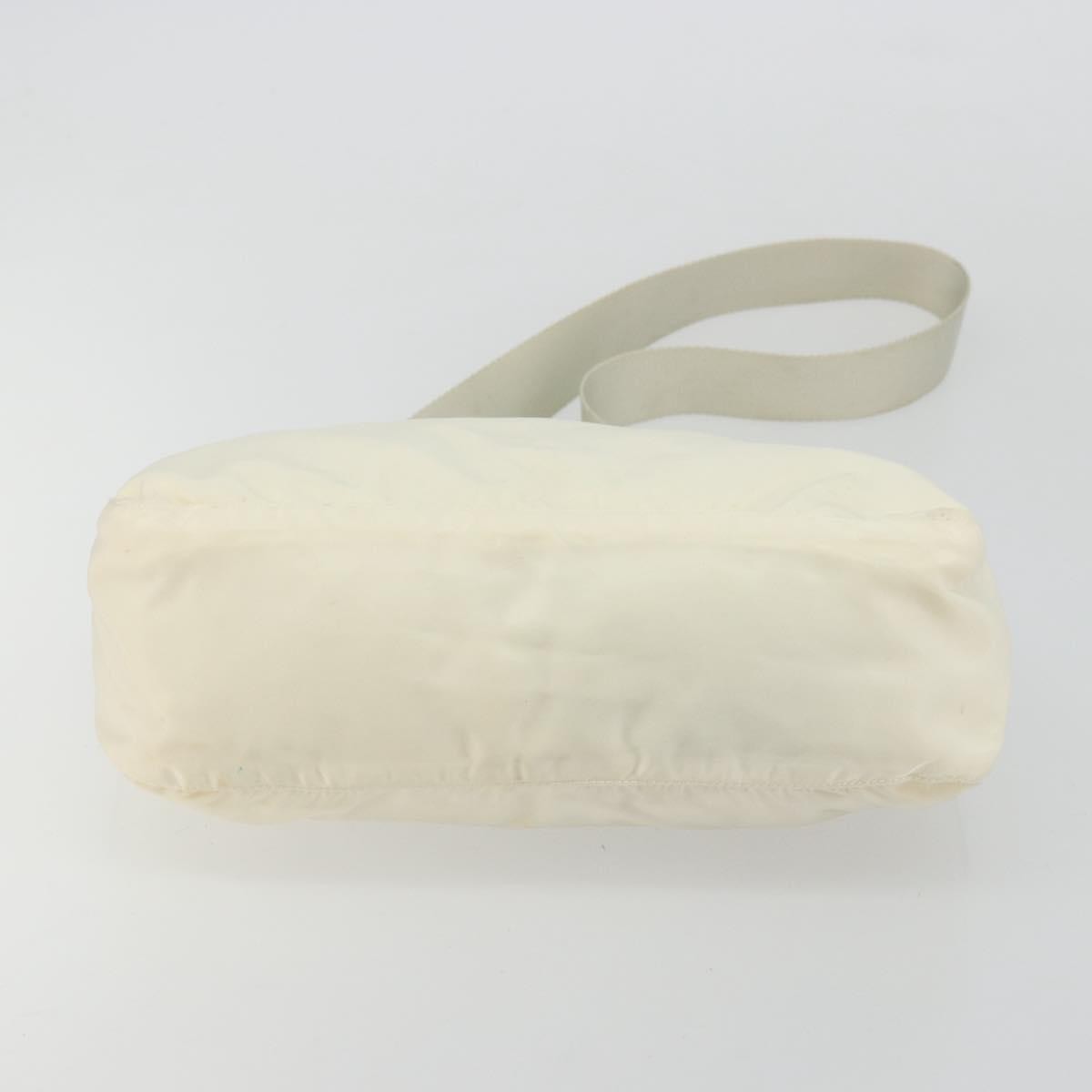 Prada Zip Waist Bag Tessuto White Nylon Shoulder Bag Bag (Pre-Owned)