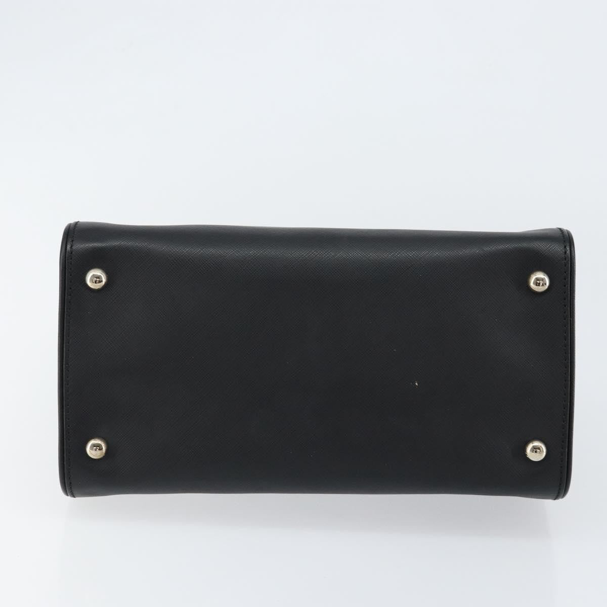 Salvatore Ferragamo Gancini Handbag Leather Black Leather Handbag (Pre-Owned)