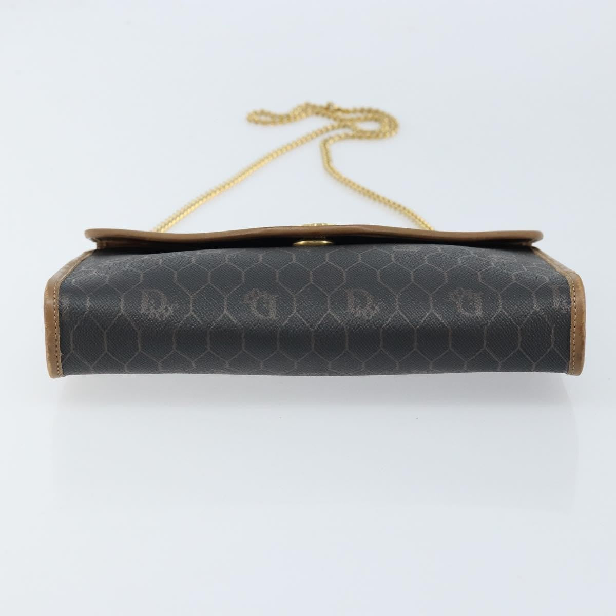 Christian Dior Vintage Honeycomb Chain Canvas Black Canvas Shoulder Bag Bag (Pre-Owned)