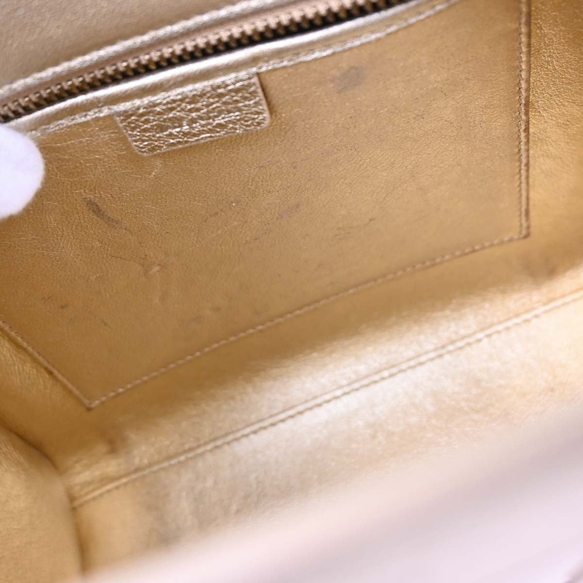 Celine Luggage Bag Smooth Leather Gold Leather Tote Bag Bag (Pre-Owned)