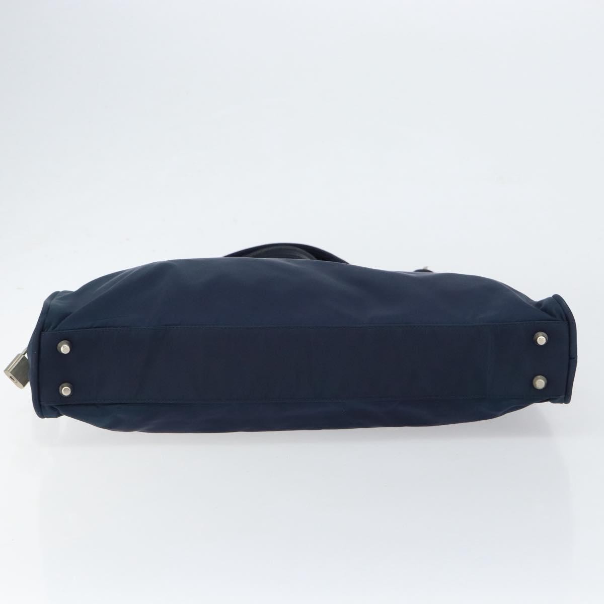 Prada Zip Around Tote Tessuto Navy Nylon Handbag (Pre-Owned)