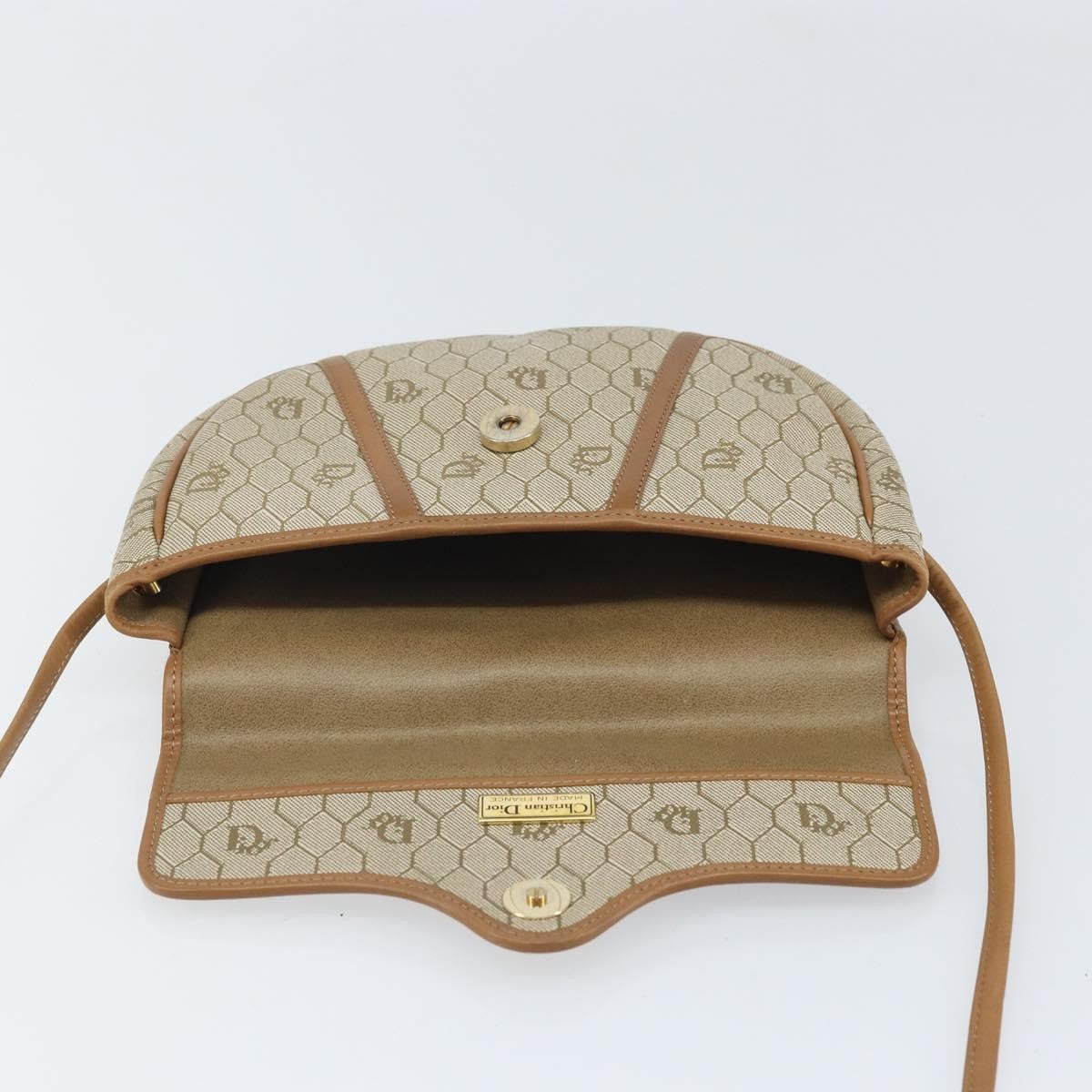 Christian Dior Vintage Honeycomb Shoulder Bag Canvas Beige Canvas Shoulder Bag Bag (Pre-Owned)