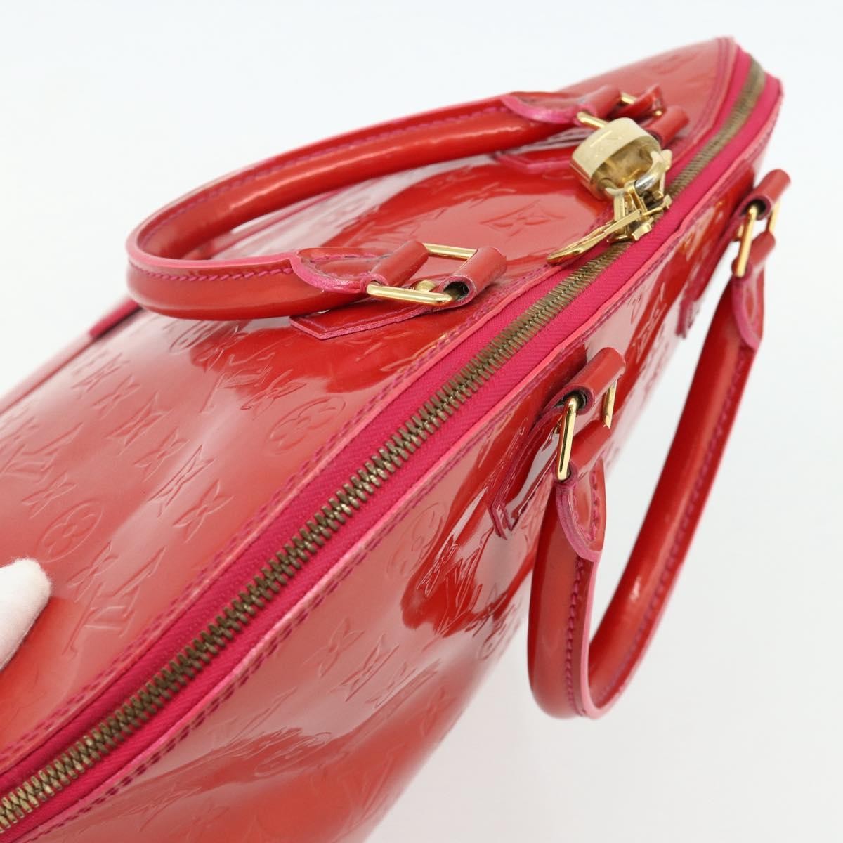 Louis Vuitton Alma Handbag Monogram Vernis Red Patent_Leather Handbag (Pre-Owned)