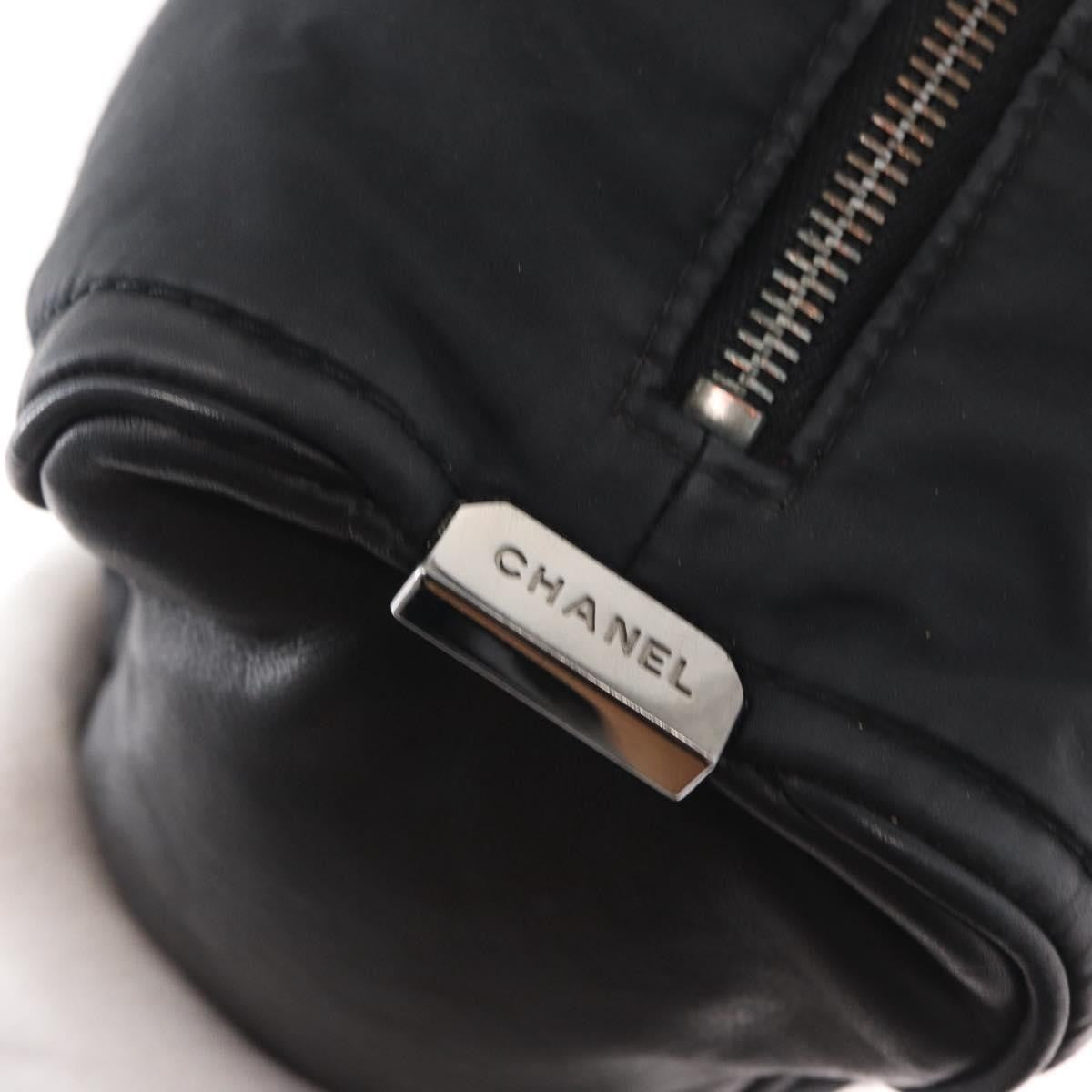 Chanel Square Stitch Boston Bag Quilted Nylon Black Nylon Travel Bag Bag (Pre-Owned)