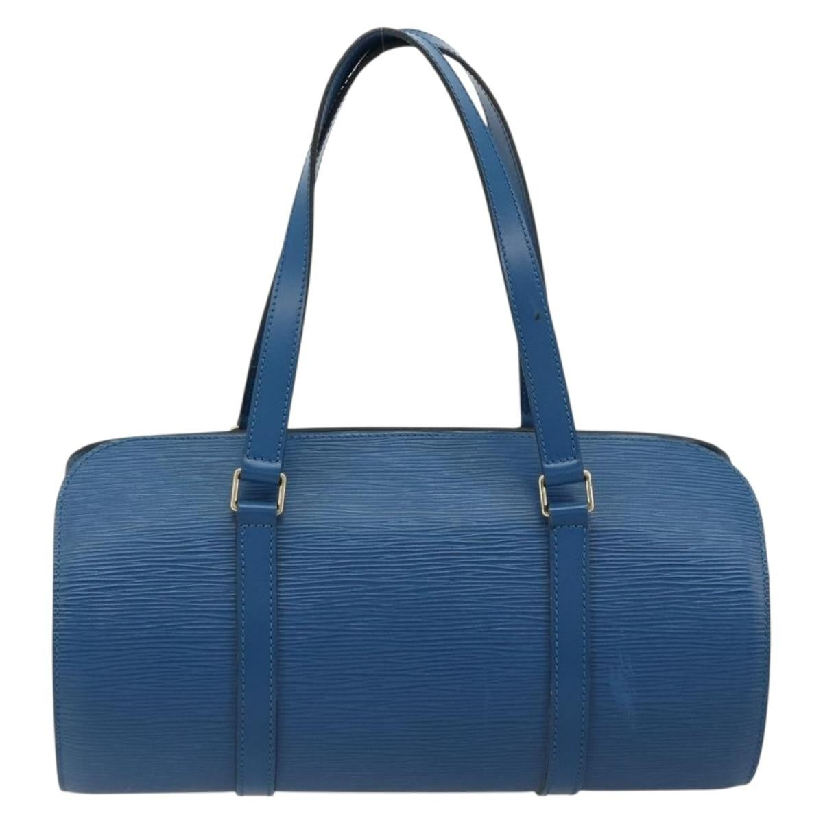 Louis Vuitton Soufflot Handbag Epi Leather Blue Leather Handbag (Pre-Owned)