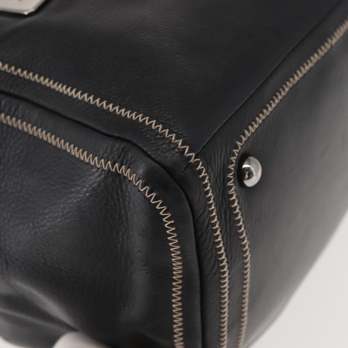 Chanel Cc Bowler Quilted Caviar Black Leather Handbag (Pre-Owned)