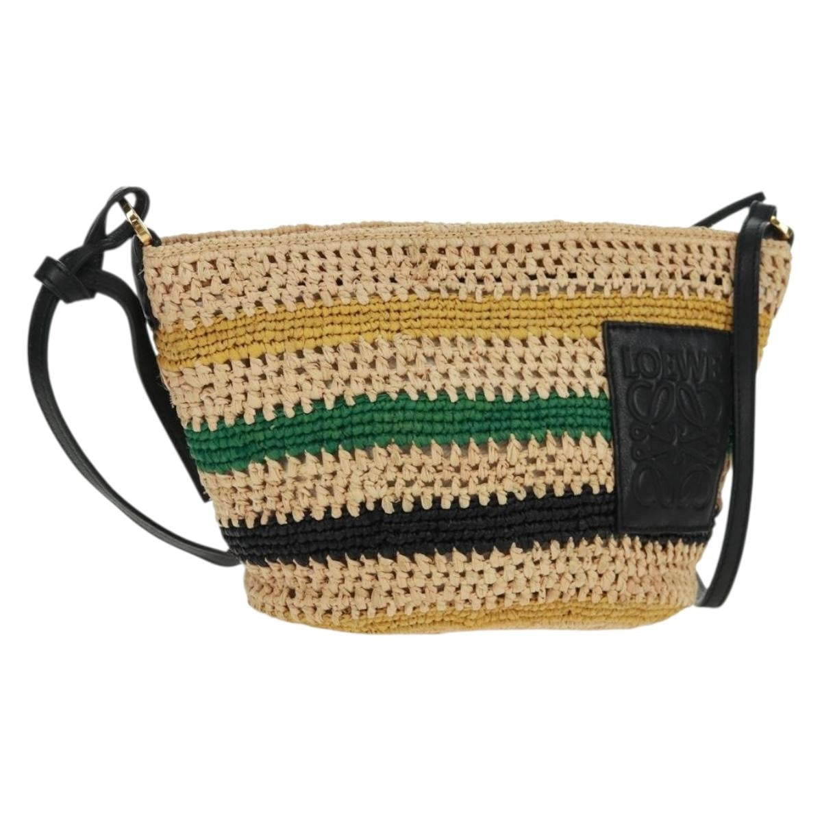 Loewe Pochette Woven Raffia Beige Wicker Clutche & Pouche Bag (Pre-Owned)