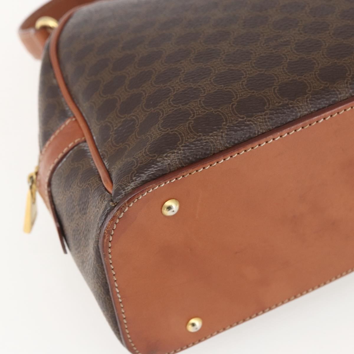 Celine Vintage Macadam Handbag Canvas And Leather Brown Canvas Handbag (Pre-Owned)