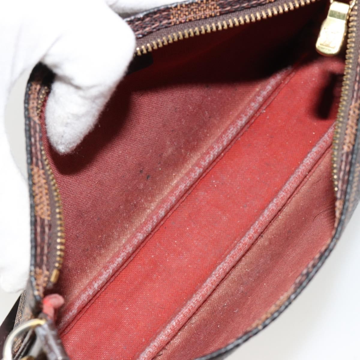 Louis Vuitton Navona Pochette Accessoires Damier Brown Canvas Clutche & Pouche Bag (Pre-Owned)
