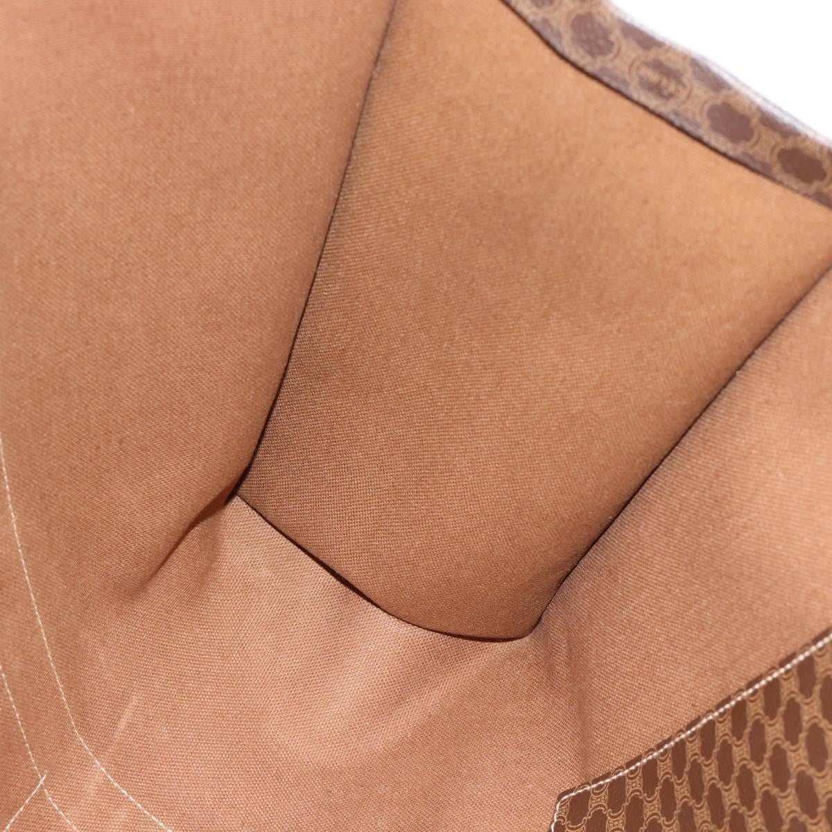 Celine Vintage Macadam Shopper Tote Coated Canvas Brown Canvas Tote Bag Bag (Pre-Owned)