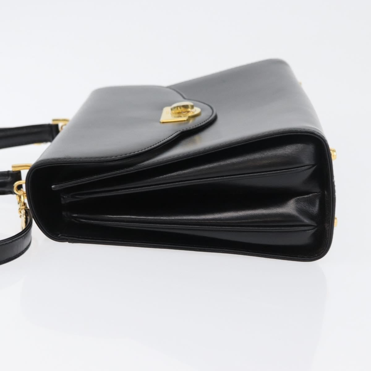 Bally Handbag Leather Black Leather Handbag (Pre-Owned)